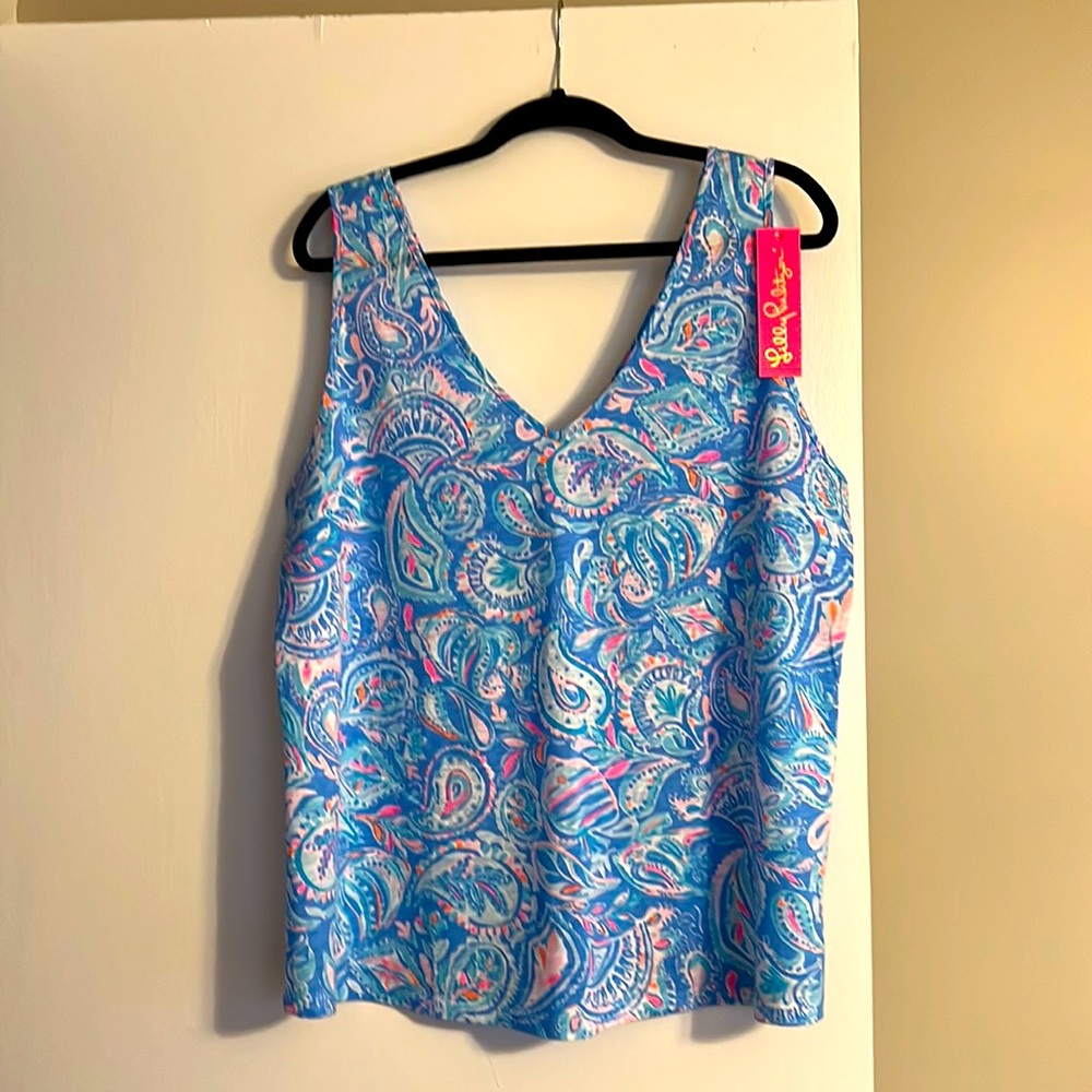 Lilly Pulitzer Gigi Top.  New with tag.  Pattern is Zanzibar Blu Fish Kiss